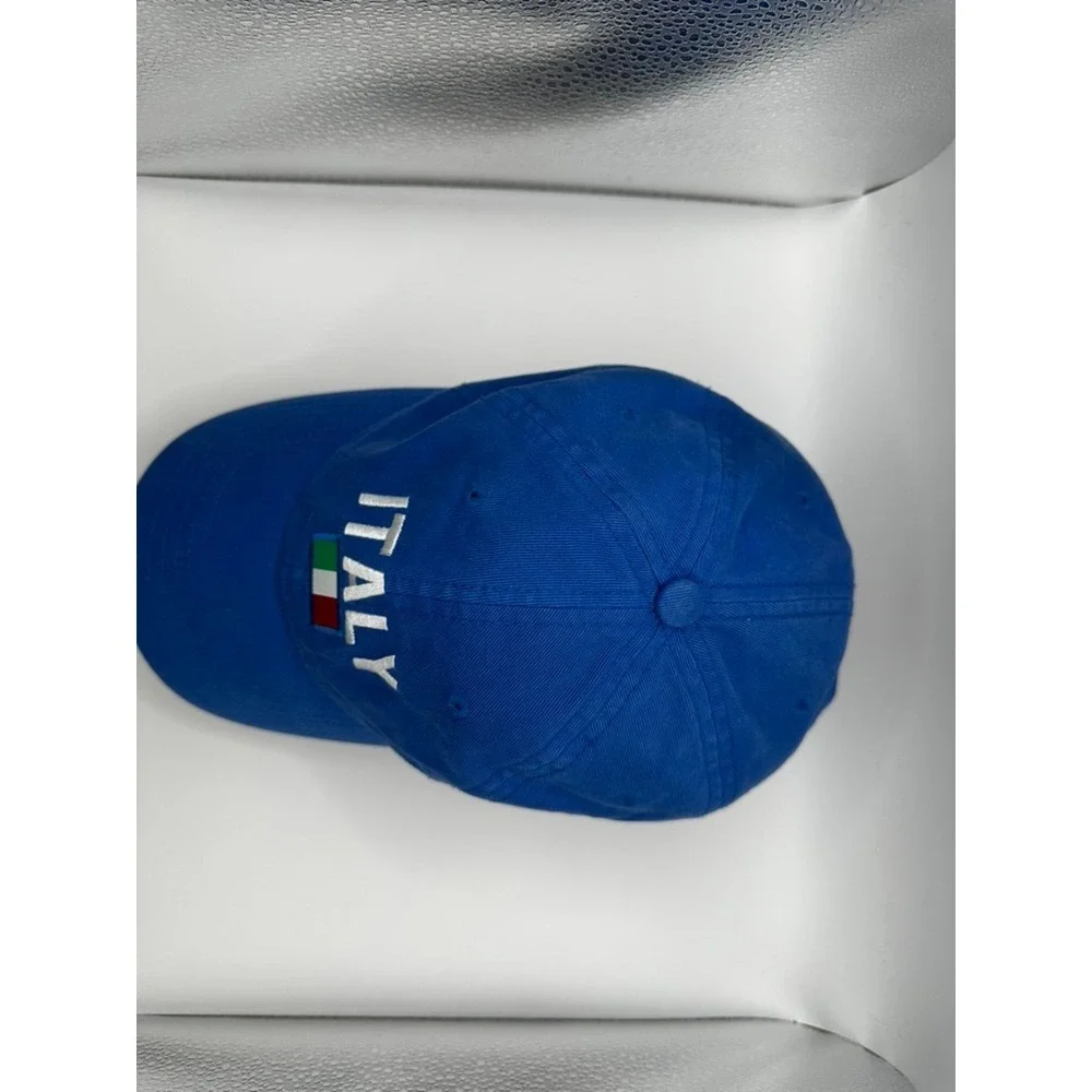 Mad Engine Italy Baseball Cap Blue Embroidered Flag Dad Hat Adjustable Cotton